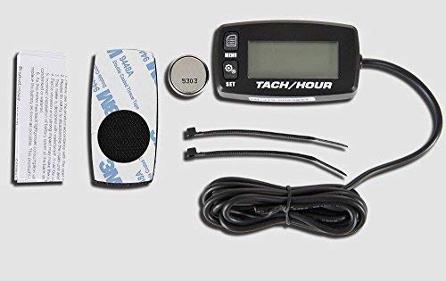  [AUSTRALIA] - Runleader HM032R Inductive Tachometer Digital Tach Hour Meter Backlit Flash Alert Service Alarms for Gasoline Engine Chainsaw ATV UTV Dirtbike Motobike Motocycle Outboards Snowmobile Marine Boat