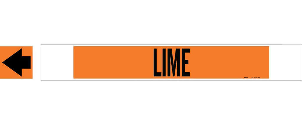  [AUSTRALIA] - Brady 5836-Hphv High Performance - High Visibility Pipe Marker, B-681/B-883, Black On Orange Polyester Over-Laminate On Fiberglass Plastic Carrier, Legend "Lime"