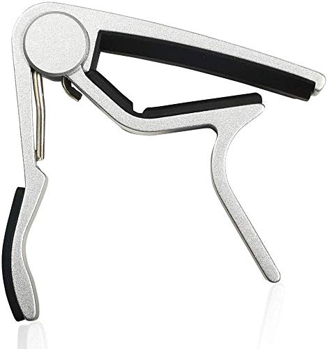 WINGO Quick-Change capo for 6 String Steel Acoustic and Electric Guitars with 5 Picks for Free,Silver Silver - LeoForward Australia