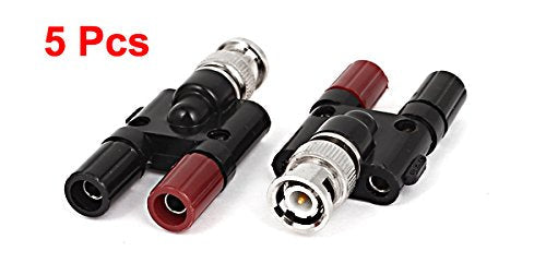  [AUSTRALIA] - uxcell BNC Male Plug to Two Banana Female Jack Coaxial Connector Adapter 5pcs
