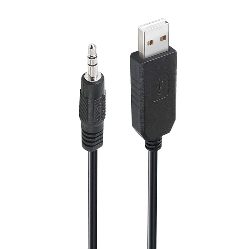  [AUSTRALIA] - DTECH 6ft FTDI USB TTL to 3.5mm 5V Adapter Cable FT232RL Chip Audio Jack TX RX Signal Windows 11 10 8 7 XP Vista Linux Mac (6 Feet, Black)