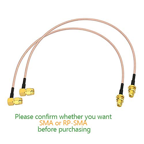 Bingfu WiFi Antenna Extension Cable (2-Pack) RP-SMA Male Right Angle to RP-SMA Female Bulkhead Mount RG316 Cale 30cm 12 inch for WiFi Router Security IP Camera Monitor Mini PCIE Card 12 inch / 30cm Right Angle - LeoForward Australia