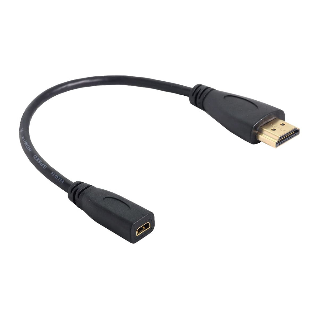  [AUSTRALIA] - Cablecc 20cm Micro HDMI Socket Female to HDMI Male Adapter Cable for Tablet & Cell Phone