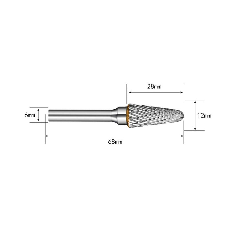 Carbide Burr KangTeer 1/4" Shank 12x28mm Tree Shape Double Cut Tungsten Carbide Rotary File Cutting Burs Tool Rotary Drill Die Grinder Bits ((1/4x12mm) L) (1/4*12mm) L - LeoForward Australia