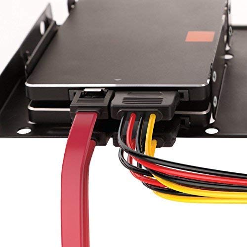 Qook 2x 2.5 Inch SSD to 3.5 Inch Internal Hard Disk Drive Mounting Kit Bracket(SATA Data Cables and Power Cables included) - LeoForward Australia