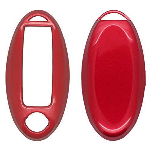  [AUSTRALIA] - SEGADEN Paint Metallic Color Shell Cover Hard Case Holder fit for NISSAN Smart Remote Key Fob SV0500 Red