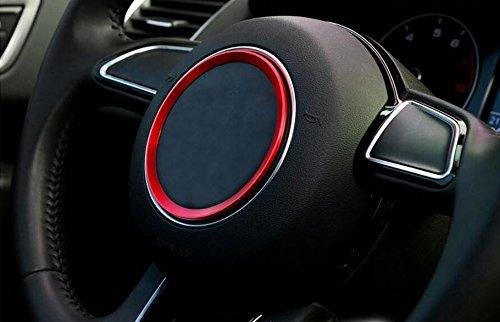 Xotic Tech 1 Piece Steering Wheel Center Decoration Red Cover Trim for Audi A3 A6 Q3 Q5 A5 A6L - LeoForward Australia