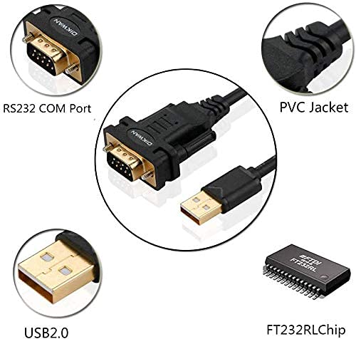  [AUSTRALIA] - OIKWAN USB to RS232 DB9 Serial Cable Male Converter Adapter with FTDI Chipset for Windows 11,10, 8.1, 8, 7, Vista, XP, 2000, Linux and Mac OS X 10.6 (10ft)… 10FT USB to DB9