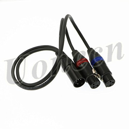  [AUSTRALIA] - 2 pcs XLR 3 pin female plug to XLR 5 pin male plug Audio Signal Cable for Arri Camera