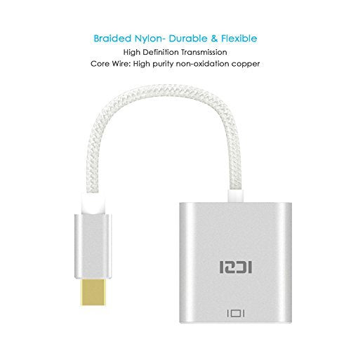  [AUSTRALIA] - ICZI Mini DP to VGA, Mini Displayport to VGA Adapter Cable Converter Aluminum Body Support 1080P for MacBook, Chromebook Pixel, Surface Pro and More
