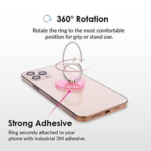 [AUSTRALIA] - Velvet Caviar Cell Phone Ring Holder - Finger Ring & Stand - Improves Phone Grip Compatible with iPhone, Galaxy, Most Smartphones (Pink Stardust Glitter) Pink Stardust Glitter