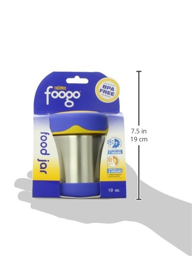  [AUSTRALIA] - Thermos FOOGO Vacuum Insulated Stainless Steel 10-Ounce Food Jar, Blue/Yellow (B3000BL002)