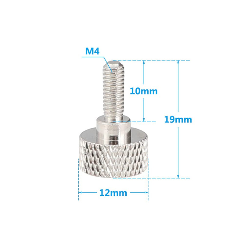  [AUSTRALIA] - CAMVATE M4 Thumb Screw Button Head Cap Screw Brass Nickel (2 Pieces) - 1988