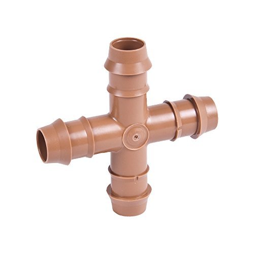  [AUSTRALIA] - One Stop Outdoor USA Made - 25-Pack - 1/2" Barbed Drip Tubing Adapter Cross TEE Threaded Fitting MNPT (17mm .600 ID Insert Cross)