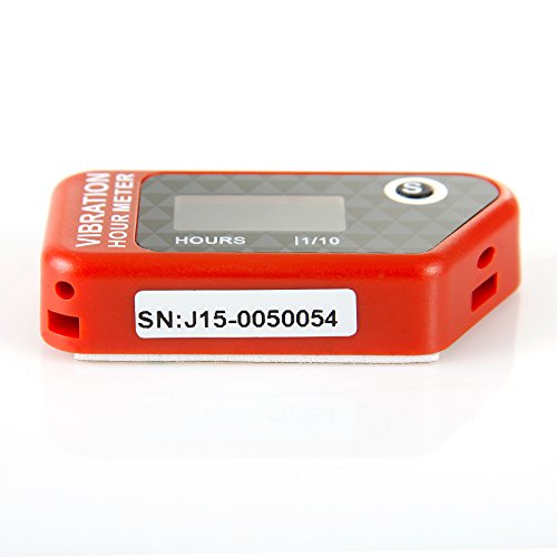  [AUSTRALIA] - Runleader HM016B Vibration Activated Wireless Digital Hour Meter Hour Meter for Air Compressor Generator jet ski Lawn Mower Motocycle Marine ATV outboards Chainsaw and other small engines(red)