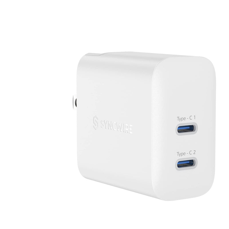  [AUSTRALIA] - USB C Wall Charger Syncwire 40W 2-Port PD 3.0 USB C Wall Charger Multiport USB Type C Foldable Fast Charger Power Delivery for iPhone 13/13 Pro Max/12 Pro, Pixel, Galaxy, iPad/iPad Mini and More