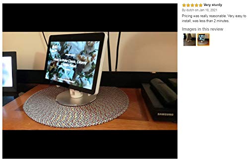  [AUSTRALIA] - ATOPHK Echo Show Stand Aluminum Swivel Stand for Amazon New Echo Show 2nd Gen Speaker Accessories Horizontal 360 Rotation Longitudinal Angle Change Base White(Rotation Shaft)+Silver ES007-02 White+Silver