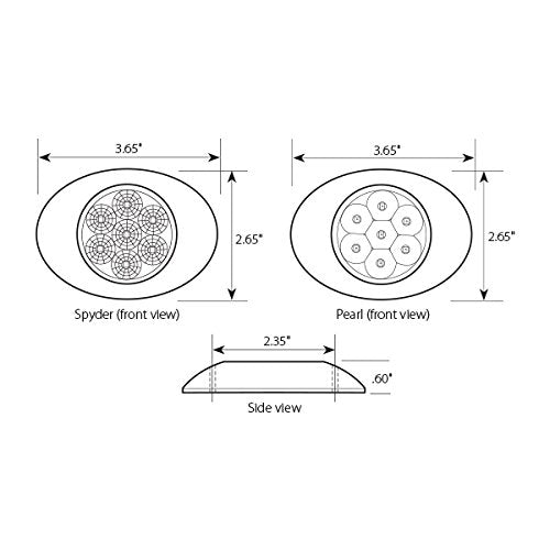  [AUSTRALIA] - Grand General 76231 Amber Small Low Profile 7-LED Marker Clearance Sealed Light with Chrome Bezel and Clear Lens Amber/Clear Pearl LED