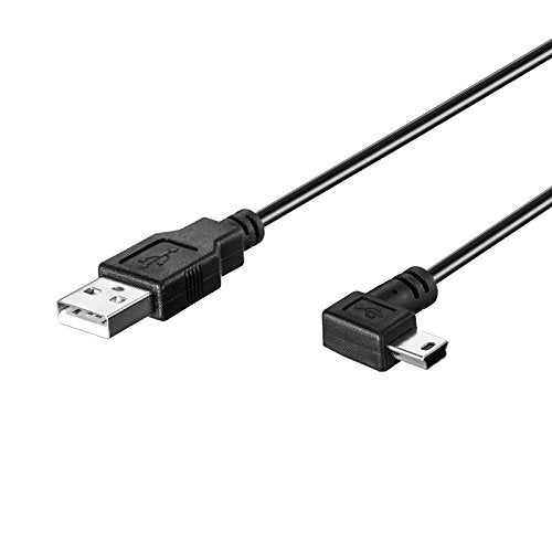  [AUSTRALIA] - LARRITS 10FT 3M USB 2.0 A to Mini B USB 5 Pin Cable 90 Degree Right Angle Data Sync Charge Cord with 5pc Wiring Clips for Garmin Nuvi GPS Car Dash Cam Camera GoPro Hero 4 3