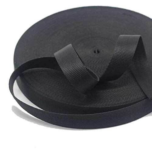  [AUSTRALIA] - Flat Nylon Webbing Strap, 1 Roll 10 Yards 2 Inch Wide Polypropylene Heavy Straps for Bags, Canoe Seat, Slings, Outdoor Climbing and DIY Making Luggage Strap, Pet Collar, Backpack Repairing (Black) 2'' wide