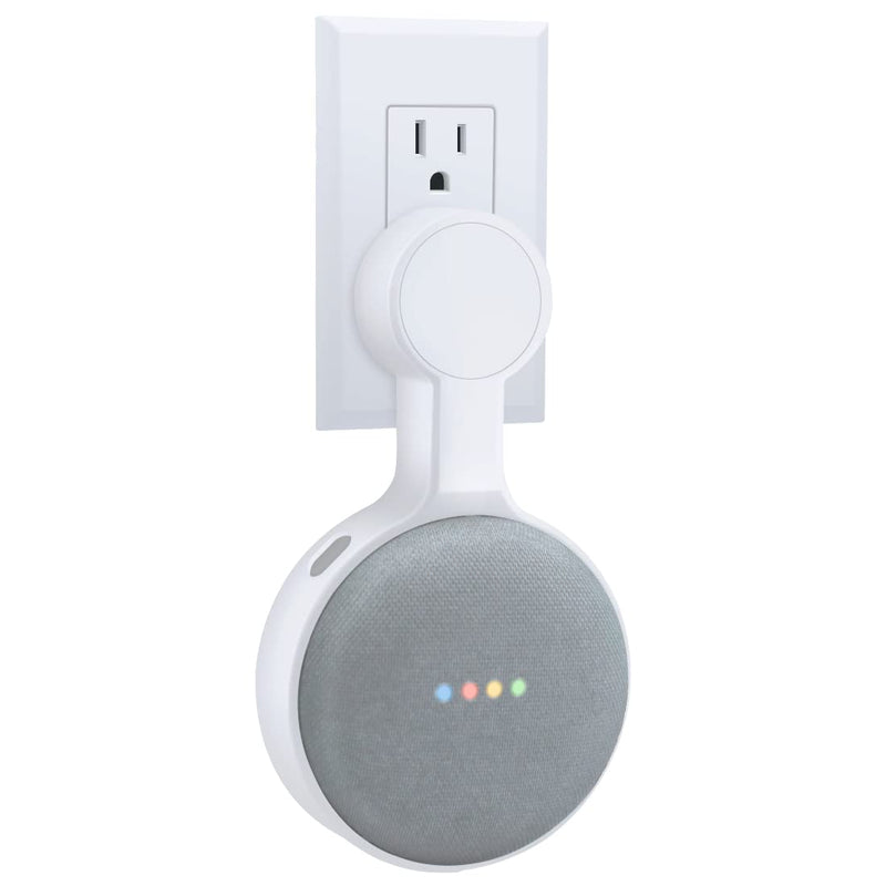  [AUSTRALIA] - Outlet Wall Mount Holder for Google Home Mini (1st Genernation), A Space-Saving Accessories for Google Home Mini Voice Assistant (White) White