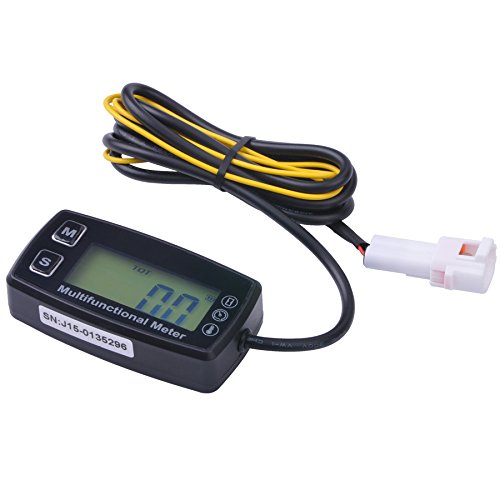  [AUSTRALIA] - Runleader RL-HM035T -20-300 Inductive Tachometer with Hour Meter Thermometer Backlit Display for All Gasoline Engine ATV Utv Dirtbike Motobike Motocycle Snowmobile PWC Marine Boat Waterproof TS003