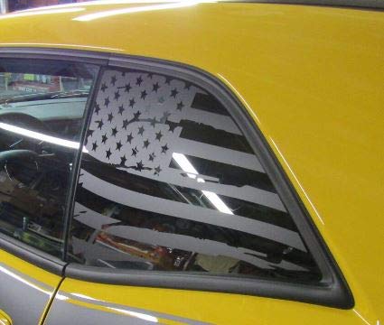  [AUSTRALIA] - ELEVATED AUTO STYLING - Distressed American Flag Window Decal Fits Dodge Challenger 2008-2018