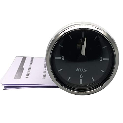  [AUSTRALIA] - KUS Guaranteed Clock Meter Gauge 12-Hour Format with Backlight 52mm(2") 12V/24V