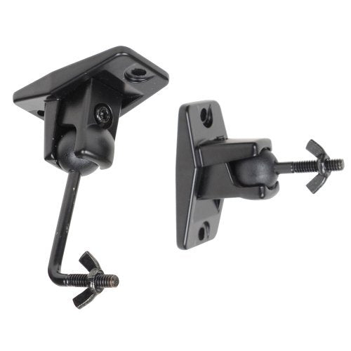  [AUSTRALIA] - VideoSecu Speaker Wall Ceiling Mount Bracket One Pair for Universal Satellite, fits Keyhole and Thread Hole with 1/4 20 Threads, 4mm and 5mm Black 1ST