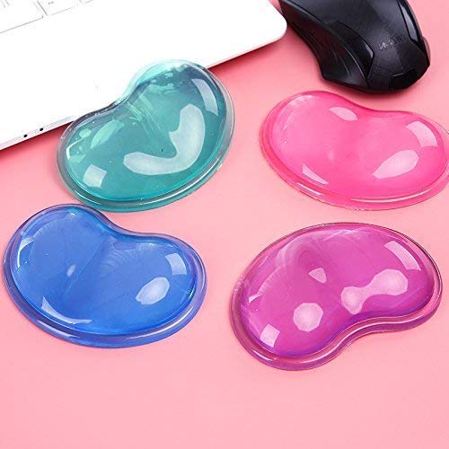  [AUSTRALIA] - LetGoShop Silicone Gel Wrist Rest Cushion Heart-Shaped Translucence Ergonomic Mouse Pad Cool Hand Pillow Effectively Reduce Wrist Fatigue Pain, Blue