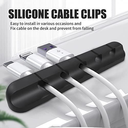  [AUSTRALIA] - Cable Organizer Silicone USB Cable Holder Desktop Tidy Management Clips Holder for Mouse Headphone Phone Cables Holder