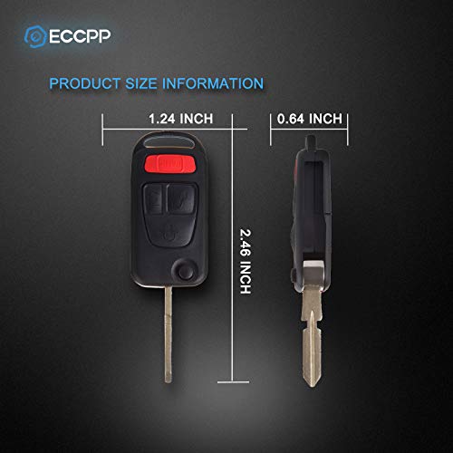  [AUSTRALIA] - ECCPP Key Fob Shell CASE Replacement for 1PC 4 Buttons Replacement Uncut Keyless Entry Remote Control Car for Mercedes-Benz AMG/ S500/ SL500/ SLK230/ SLK32/ AMG/ SL600/ ML430 94-2005 (NCZMB1K)