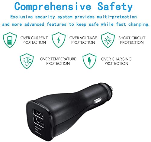  [AUSTRALIA] - Samsung Adaptive Fast Charging Dual-Port Car Charger [2-Pack] for Samsung Galaxy S23/S23+/S23 Ultra /S22/S22+/S22 Ultra /S21/S21+/S20/S20+/S10/S10+/S10e/S9/S9+/S8/S8Plus/Edge/Active/Note 8/9/10/20 15w