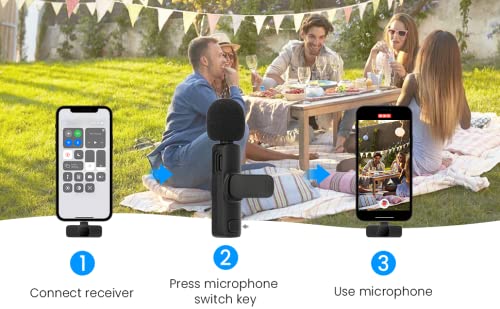  [AUSTRALIA] - Wireless Lavalier Microphone for iPhone Plug-Play Youtubers Facebook Live Stream Vloggers Interview Video Recording Noise Reduction Auto-syncs Clip-on Lapel Mic (NO APP or Bluetooth Needed)