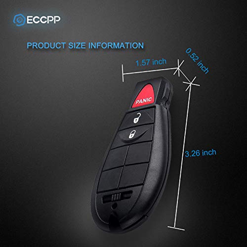  [AUSTRALIA] - ECCPP Replacement fit for 2X 3 Button Uncut Keyless Entry Remote Key Fob 08 09 10 11 12 13 14 15 dodge journey key fob Chrysler Dodge Volkswagen M3N5WY783X 433MHz