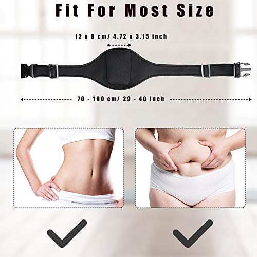  [AUSTRALIA] - 2 Pieces Mic Belt Pack Fitness Instructor Microphone Belt Pouch Carrier Holder Adjustable Waist Bag Neoprene Sweat Absorbent Belt for Theater, Speakers Classic Black