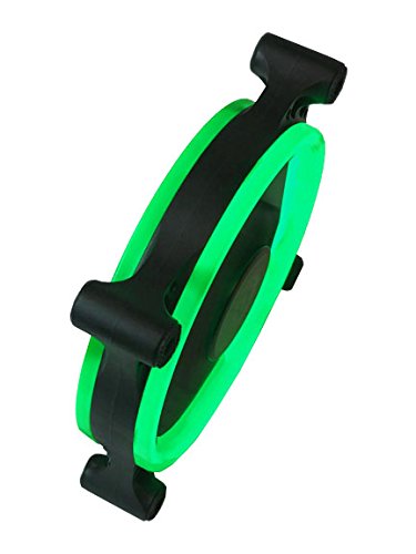  [AUSTRALIA] - APEVIA 12L-CGN 120mm Silent Dual Rings Green LED Fan with 32 x LEDs & 8 x Anti-Vibration Rubber Pads