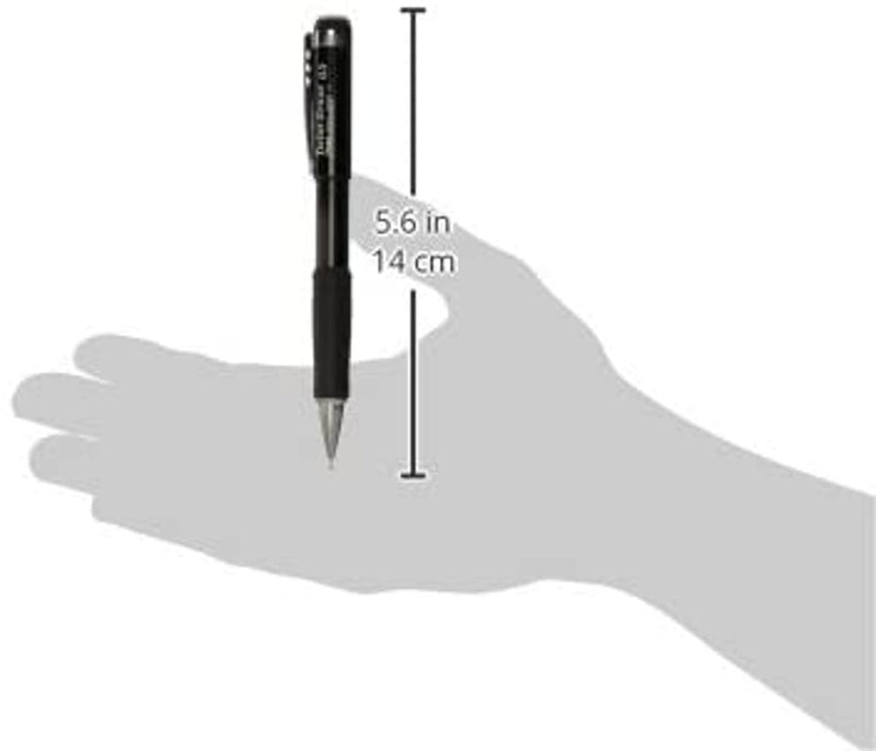  [AUSTRALIA] - Pentel Mechanical Pencil 0.5 mm Twist Erase III - Twist Up Eraser - Pre-Loaded with Pentel Super Hi-Polymer HB Lead - Black Barrel - 3-Pack - Fine Point