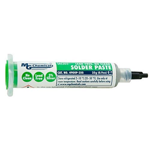  [AUSTRALIA] - MG Chemicals 4900P SAC305, Lead Free Solder Paste, No Clean, 25 g (0.9 oz) Pneumatic Dispenser (Complete with Plunger & Dispensing Tip) 0.9 oz