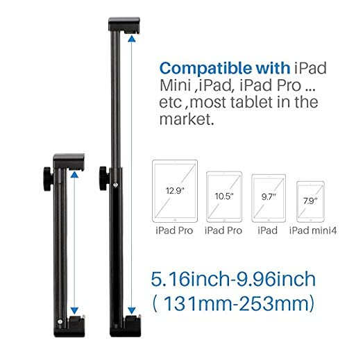 [AUSTRALIA] - Ulanzi Aluminum iPad Tripod Mount with Cold Shoe Compatible for iPad, Metal Tablet Tripod Adapter Holder with Quick Release Plate 1/4'' Screw Mount Universal for iPad Mini/iPad 4/iPad Pro/Surface Pro