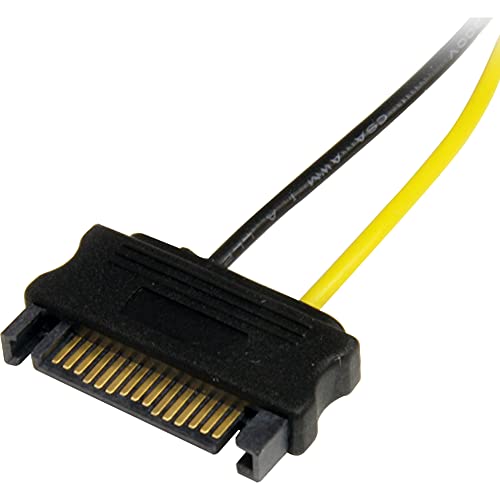  [AUSTRALIA] - StarTech.com 6in SATA Power to 6 Pin PCI Express Video Card Power Cable Adapter - SATA to 6 pin PCIe power, Black, Yellow (SATPCIEXADAP)