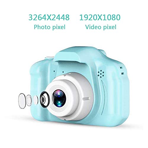  [AUSTRALIA] - Acuvar Full 1080P Kids Selfie HD Compact Digital Photo and Video Rechargeable Camera with 32GB TF Card & 2" LCD Screen and Micro USB Charging Drop Proof (Blue) d)Blue