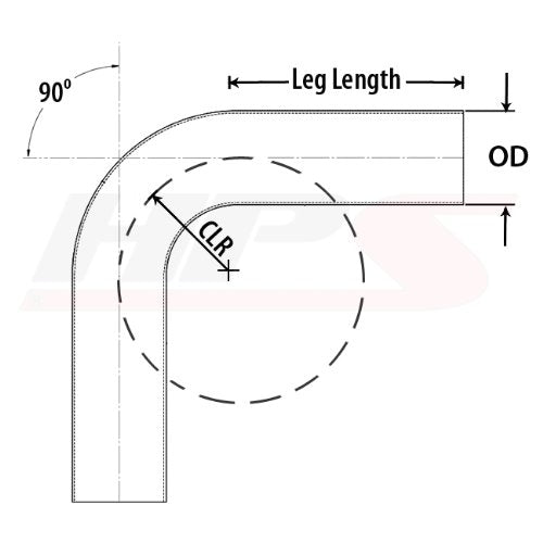  [AUSTRALIA] - HPS AT90-300-CLR-475 6061 T6 Aluminum Elbow Pipe Tubing, 16 Gauge, 90 Degree Bend, 3" OD, 0.065" Wall Thickness, 4.75" Center Line Radius