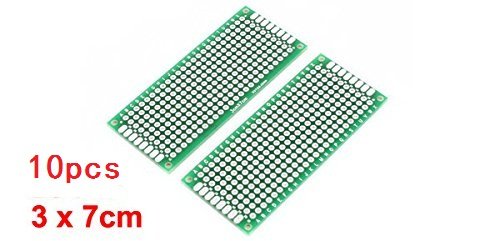  [AUSTRALIA] - GFORTUN 10 Pcs 3 cm x 7 cm Double-side Protoboard Prototyping PCB Universal Printed Circuit Protect Board