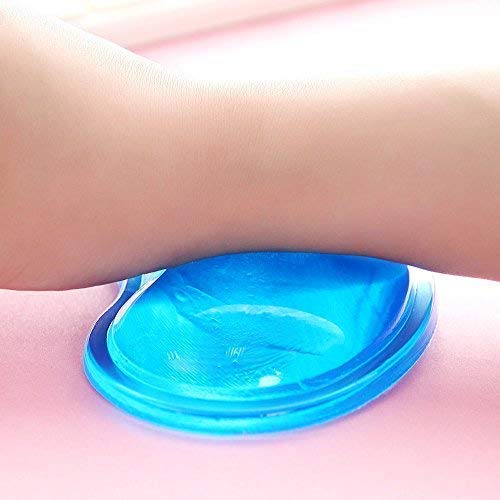  [AUSTRALIA] - LetGoShop Silicone Gel Wrist Rest Cushion Heart-Shaped Translucence Ergonomic Mouse Pad Cool Hand Pillow Effectively Reduce Wrist Fatigue Pain, Blue