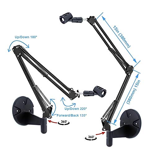  [AUSTRALIA] - EMBER XLR Microphone Wall Mount, Mic Stand Arm Holder compatible with Blue Ember and Yeti Nano Microphone