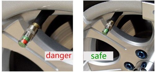 iSaddle New Car Tire Pressure Monitor Valve Cap w/Sensor Indicator 3 Color Eye Alert 4Pcs - LeoForward Australia