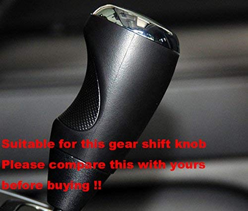  [AUSTRALIA] - JI Loncky Genuine Leather Gear Shift Knob Cover for 2007 2008 2009 2010 2011 2012 2013 2014 2015 2016 Jeep Compass Automatic / 2007 2008 2009 2010 2011 2012 2013 2014 2015 2016 Jeep Patriot Automatic Black Leather Red Thread