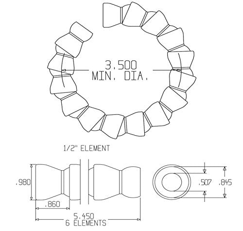 Loc-Line Coolant Hose Component, Acetal Copolymer, Segment, 1/2" Hose ID, 5-1/2" Length (Pack of 2),51801 1/2" - LeoForward Australia