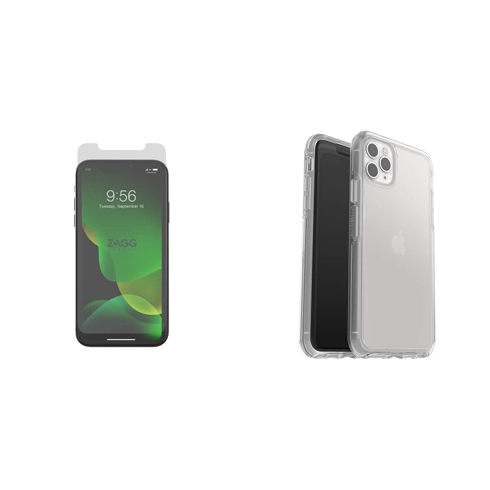  [AUSTRALIA] - ZAGG InvisibleShield Glass+ Screen Protector – High-definition Tempered Glass Made for Apple iPhone 11 Pro Max & OTTERBOX SYMMETRY CLEAR SERIES Case for iPhone 11 Pro Max - CLEAR Protector + Case CLEAR